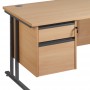 2 Drawer Fixed Pedestal - Graphite Handle