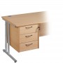 3 Drawer Fixed Pedestal - Silver Handle