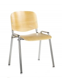 Taurus Wooden Chair Chrome Frame Stacking Chair