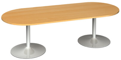 Radial End Boardroom Table with Trumpet Base