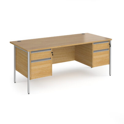 Straight Desk with 2 x Two Drawer Pedestals