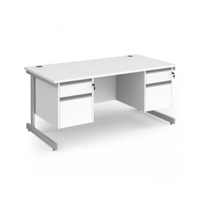 Straight Desks with 2 x Two Drawer Pedestals