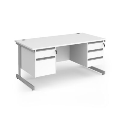 Straight Desks with Two & Three Drawer Pedestals