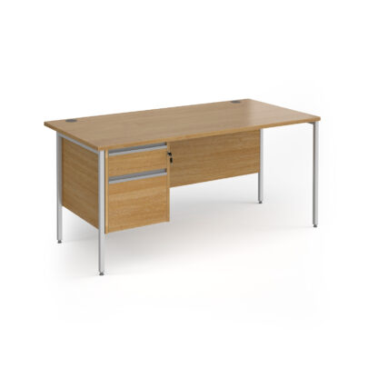 Straight Desks with Two Drawer Pedestal
