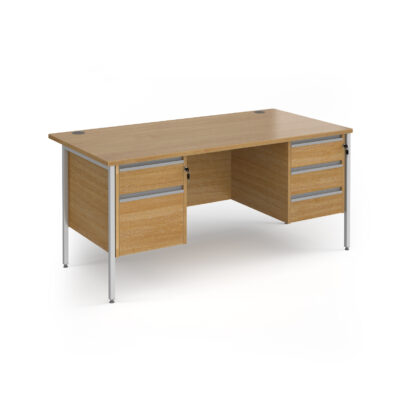 Straight Desks with Two & Three Drawer Pedestals
