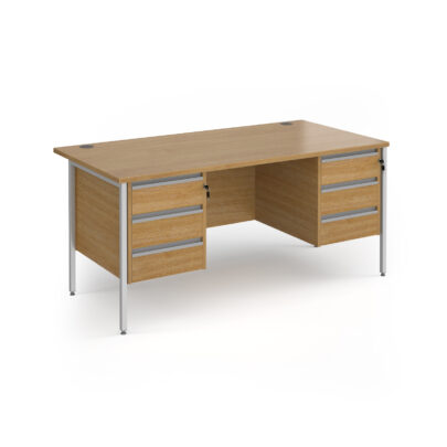 Straight Desks with 2 x Three Drawer Pedestals
