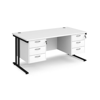 Straight Desks with 2 x Three Drawer Pedestals