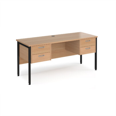 Shallow Straight Desks with 2 x Two Drawer Pedestals
