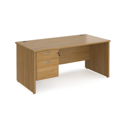 Straight Desks with Two Drawer Pedestal